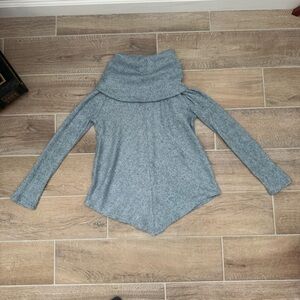 Elegant light blue soft Cowl Neck Sweater